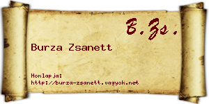 Burza Zsanett névjegykártya